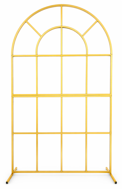 Metal Pencere Tag Standı – Gold Kemerli Pencere Arka Fon