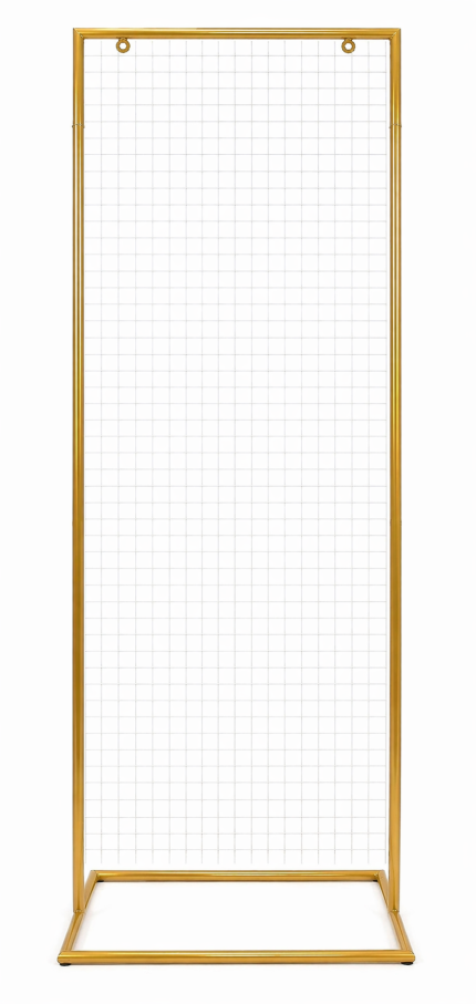 Metal Karşılama Panosu Gold Izgara Arka Fon – Düğün, Nişan ve Organizasyon Karşılama Standı