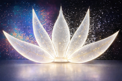 LED’li Lotus Arka Plan – Işıklı Dekoratif Sahne Fon Paneli & Organizasyon Arkafon
