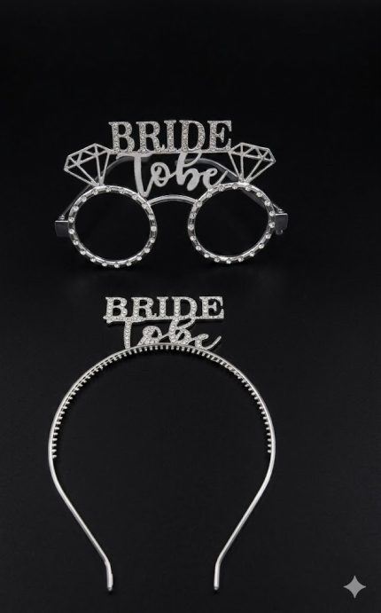 Bride To Be Taç & Parti Gözlüğü Seti – Bekarlığa Veda Aksesuarı (Gümüş)