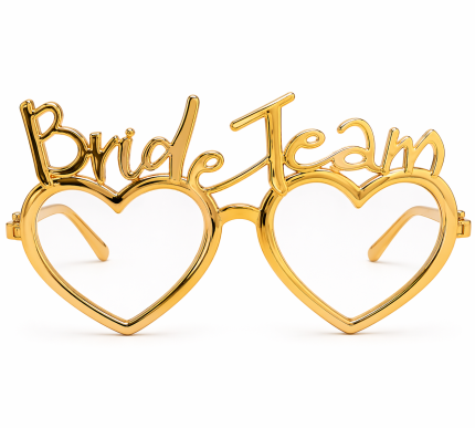 Gold Bride Team Kalp Gözlük – Bekarlığa Veda Parti Aksesuarı