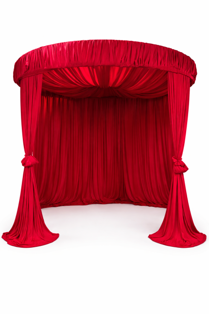 Kırmızı Gazebo Demiri ve Perdesi – Lüks Kumaşlı Bahçe & Organizasyon Gazebo Seti