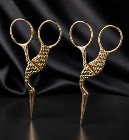 Kuğu Model Makas – Gold Renk Dekoratif Tasarım Makas, Söz & Nişan Kurdele Makası