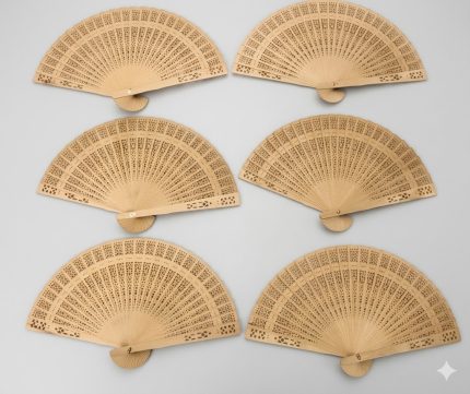 12’li Ahşap Yelpaze Seti – Hediyelik Katlanır Yelpaze, Doğal ve Dekoratif Organizasyon Ürünü