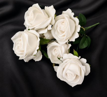 1 Demet 7’li Kadife Çiçek – Dekoratif Yapay Çiçek Buketi, Şık ve Lüks Tasarım