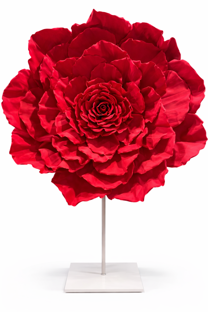 Kırmızı Dev Dekoratif Gül – Ayaklı Büyük Boy Yapay Çiçek & Organizasyon Süsü
